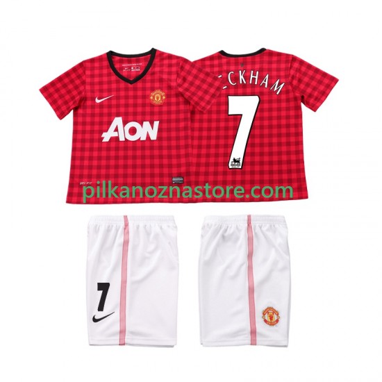 Manchester United dla Dzieci BECKHAM 7 2012 2013 Retro Koszulka Domowy Krótkie Rękawy