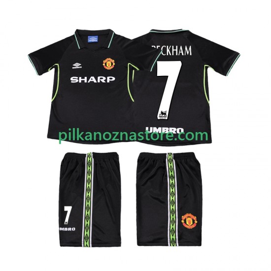 Manchester United dla Dzieci Beckham 7 Retro Koszulka Trzeci 1998 1999 Krótkie Rękawy