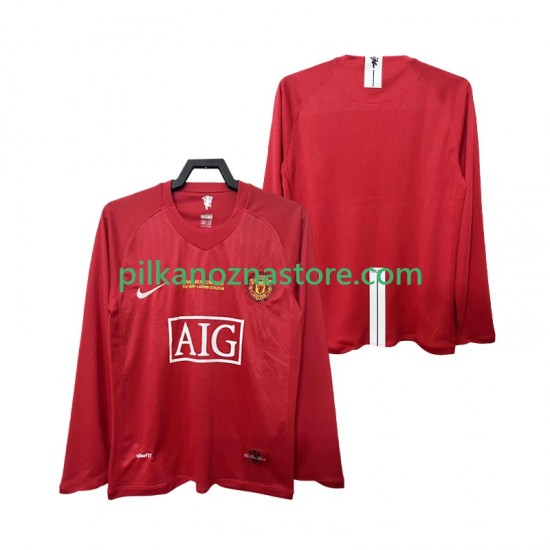 Manchester United Champions League 2007 Retro Koszulka Męska Domowy 2008 Długie Rękawy