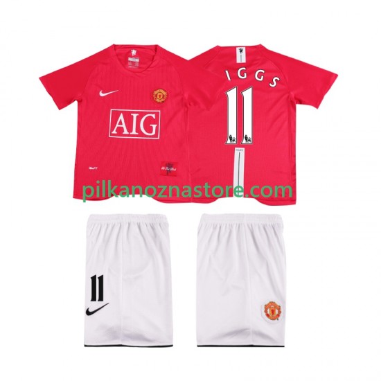 Manchester United dla Dzieci GIGGS 11 Premier League 2007 Retro Koszulka Domowy 2008 Krótkie Rękawy