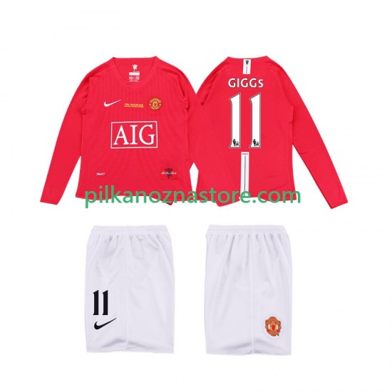 Manchester United dla Dzieci GIGGS 11 Premier League 2009 Retro Koszulka Domowy 2008 Długie Rękawy
