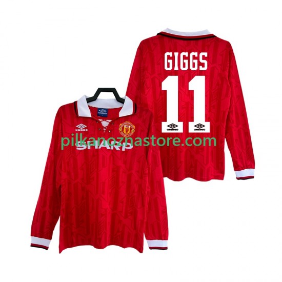 Manchester United GIGGS 11 1992 Retro Koszulka Męska Domowy 1994 Długie Rękawy