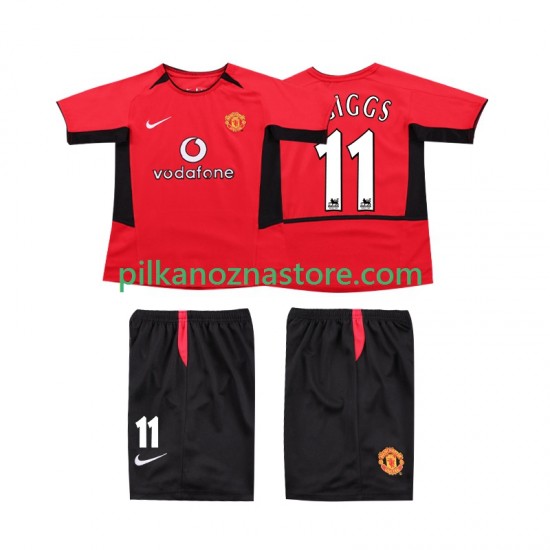 Manchester United dla Dzieci GIGGS 11 Retro Koszulka Domowy 2004 2002 Krótkie Rękawy