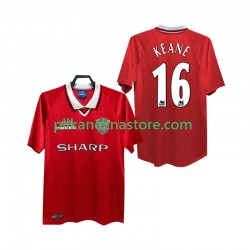 Manchester United Keane 16 2000 Retro Koszulka Męska Domowy 1999 Krótkie Rękawy
