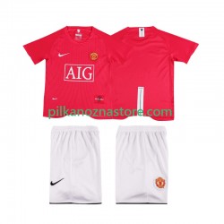 Manchester United dla Dzieci Premier League 2007 Retro Koszulka Domowy 2008 Krótkie Rękawy