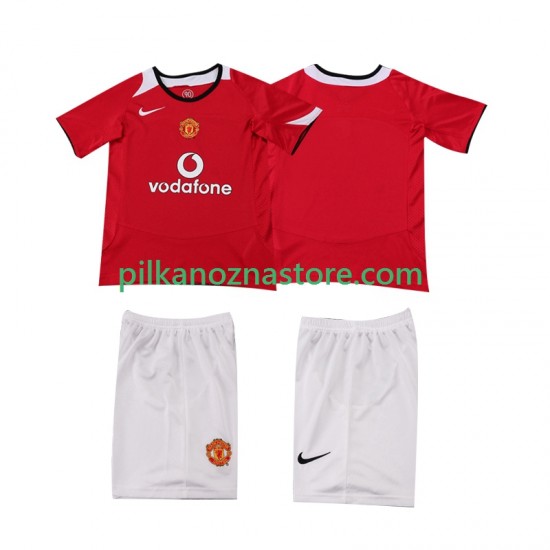 Manchester United dla Dzieci 2005 Retro Koszulka Domowy 2006 Krótkie Rękawy