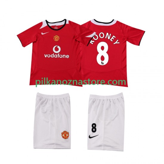 Manchester United dla Dzieci ROONEY 8 2005 Retro Koszulka Domowy 2006 Krótkie Rękawy