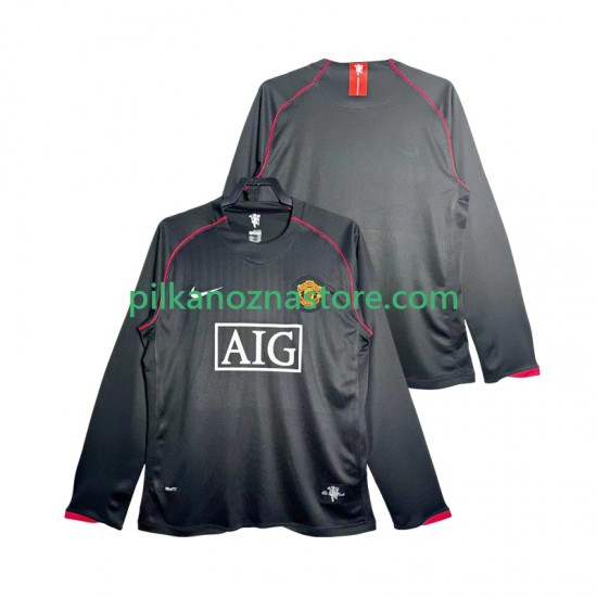 Manchester United 2007 Retro Koszulka Męska Wyjazdowy 2008 Długie Rękawy