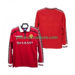 Manchester United Retro Koszulka Męska Domowy 1998 1999 Długie Rękawy