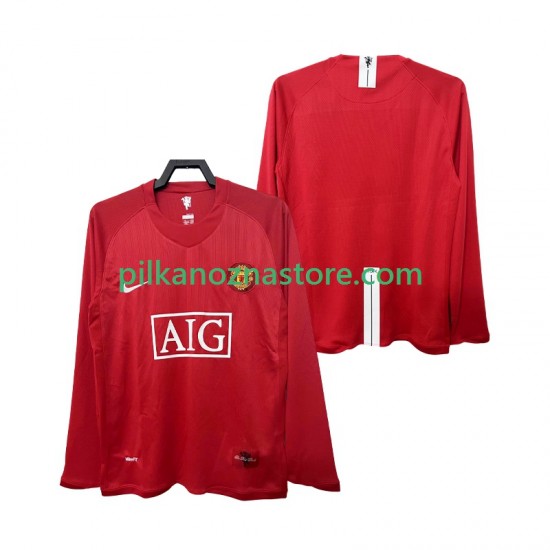 Manchester United 2007 Retro Koszulka Męska Domowy 2008 Długie Rękawy