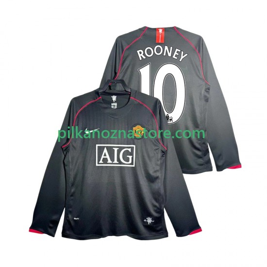 Manchester United Rooney 10 2007 Retro Koszulka Męska Wyjazdowy 2008 Długie Rękawy