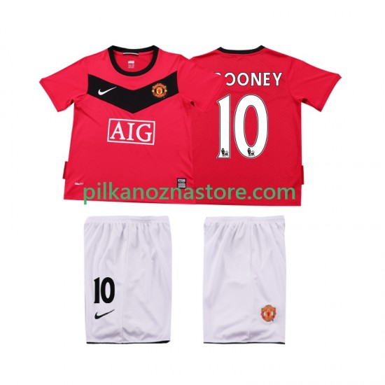 Manchester United dla Dzieci Rooney 10 2009 Retro Koszulka Domowy 2010 Krótkie Rękawy