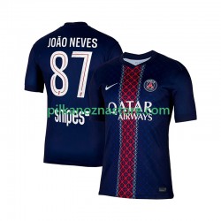 Paris Saint-Germain Joao Neves 87 Koszulka Męska Domowy 2025-2026 Krótkie Rękawy