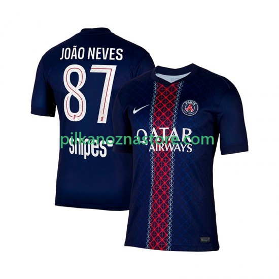 Paris Saint-Germain Joao Neves 87 Koszulka Męska Domowy 2025-2026 Krótkie Rękawy