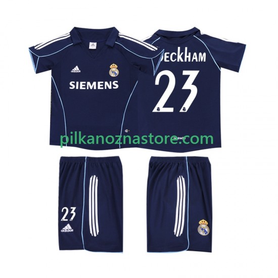 Real Madryt dla Dzieci BECKHAM 23 2005 Retro Koszulka Wyjazdowy 2006 Krótkie Rękawy