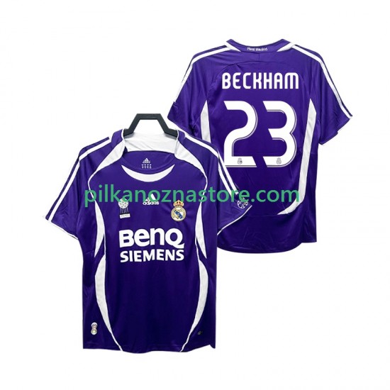 Real Madryt Beckham 23 2007 Retro Koszulka Męska Wyjazdowy 2006 Krótkie Rękawy