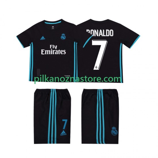 Real Madryt dla Dzieci Cristiano Ronaldo 7 2017 2018 Retro Koszulka Wyjazdowy Krótkie Rękawy