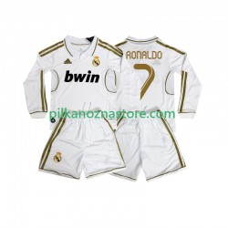 Real Madryt dla Dzieci Cristiano Ronaldo 7 2012 Retro Koszulka Domowy 2011 Długie Rękawy