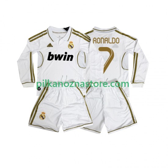 Real Madryt dla Dzieci Cristiano Ronaldo 7 2012 Retro Koszulka Domowy 2011 Długie Rękawy