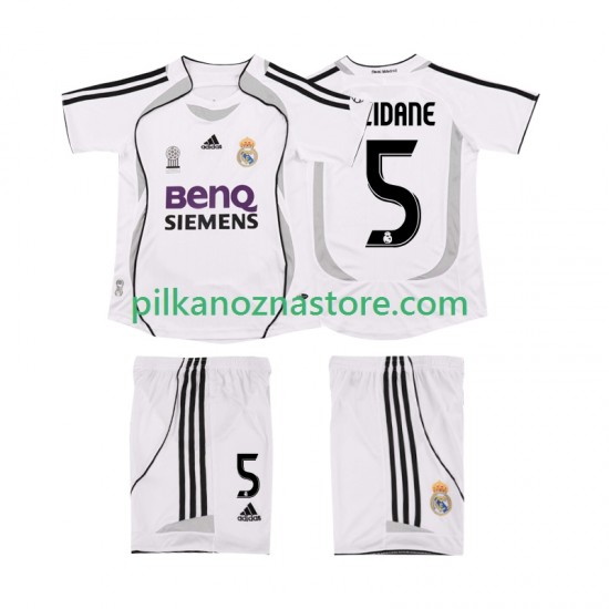 Real Madryt dla Dzieci ZIDANE 5 2007 Retro Koszulka Domowy 2006 Krótkie Rękawy