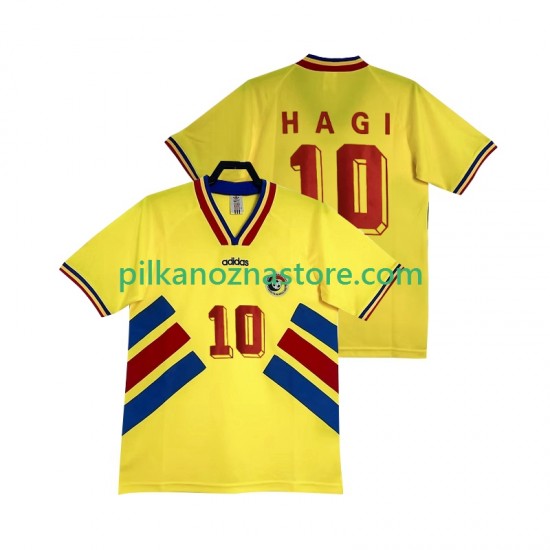 Rumunia Hagi 10 Retro Koszulka Męska Domowy 1994 Krótkie Rękawy