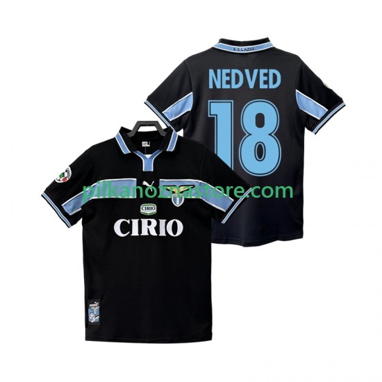 SS Lazio NEDVED 18 Retro Koszulka Męska Wyjazdowy 1998 1999 Krótkie Rękawy