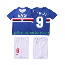Sampdoria dla Dzieci VIALLI 9 1990 1991 Retro Koszulka Domowy Krótkie Rękawy