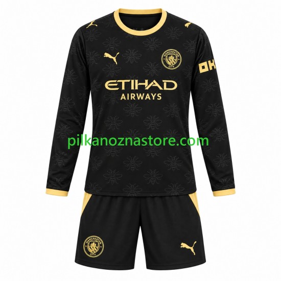 Manchester City dla Dzieci Koszulka Wyjazdowy 2026-2027 Długie Rękawy
