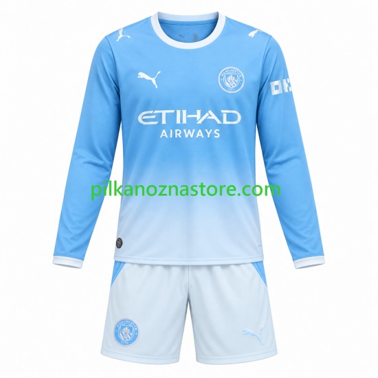 Manchester City dla Dzieci Koszulka Domowy 2026-2027 Długie Rękawy