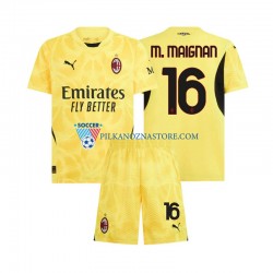 Strój Bramkarski AC Milan dla Dzieci Mike Maignan 16 Koszulka Wyjazdowy 2024-2025 Krótkie Rękawy