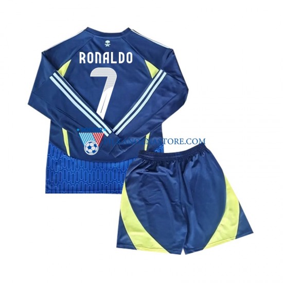 dla Dzieci Al Nassr Cristiano Ronaldo 7 Koszulka Wyjazdowy 2024-2025 Długie Rękawy