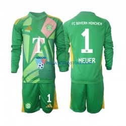 Strój Bramkarski Bayern Monachium dla Dzieci Manuel Neuer 1 Koszulka Czwarty 2024-2025 Długie Rękawy