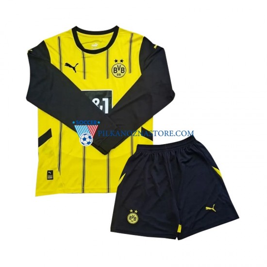 Borussia Dortmund dla Dzieci Koszulka Domowy 2024-2025 Długie Rękawy