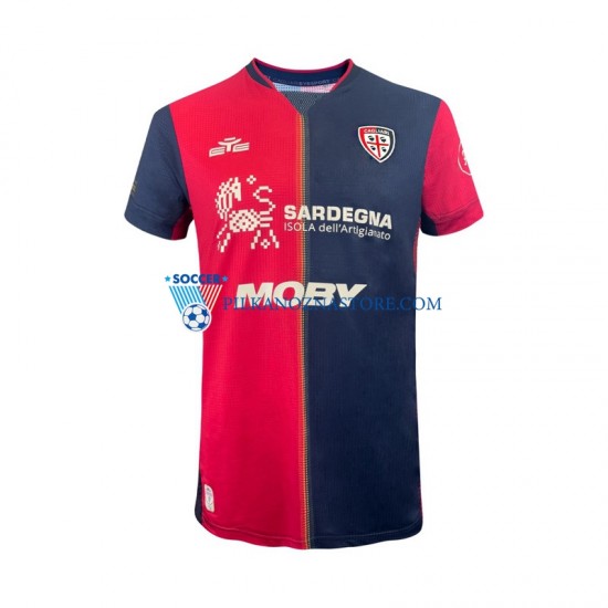 Cagliari Koszulka Męska Domowy 2024-2025 Krótkie Rękawy