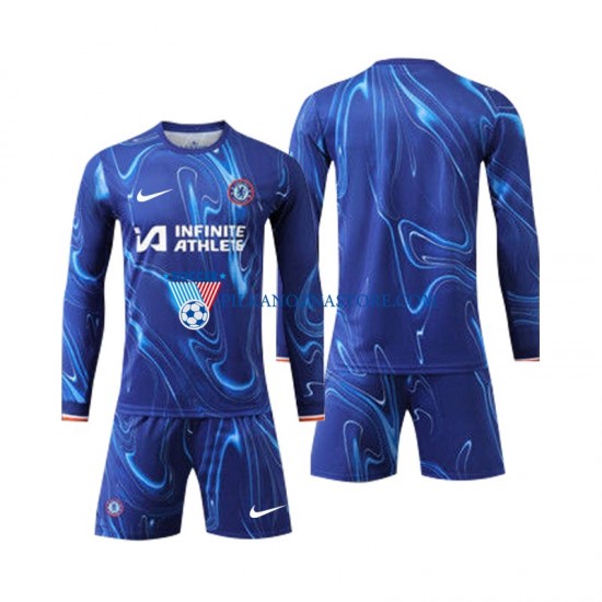 Chelsea dla Dzieci Koszulka Domowy 2024-2025 Długie Rękawy