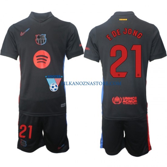 FC Barcelona dla Dzieci F DE JONG 21 Koszulka Wyjazdowy 2024-2025 Krótkie Rękawy
