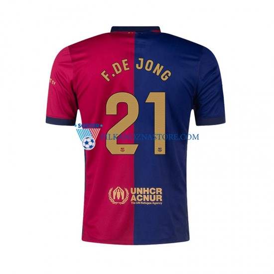 FC Barcelona F. DE JONG 21 Koszulka Męska Domowy 2024-2025 Krótkie Rękawy