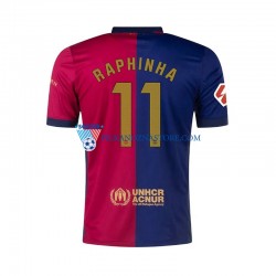 FC Barcelona RAPHINHA 11 Koszulka Męska Domowy 2024-2025 Krótkie Rękawy