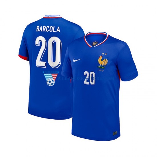 Francja Bradley Barcola 20 Koszulka Męska Domowy 2024 Krótkie Rękawy