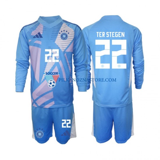 Strój Bramkarski Niemcy dla Dzieci Ter Stegen 22 Koszulka Czwarty 2024-2025 Długie Rękawy