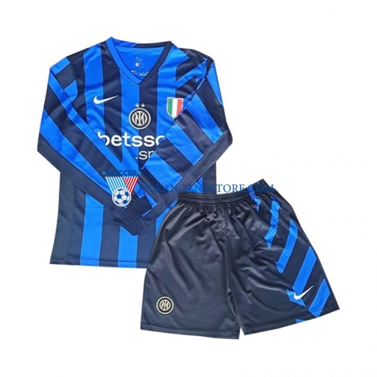 Inter Mediolan dla Dzieci Koszulka Domowy 2024-2025 Długie Rękawy
