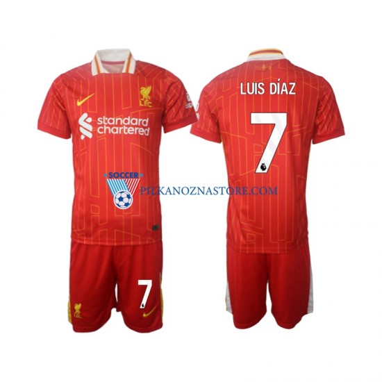 Liverpool dla Dzieci Luis Diaz 7 Koszulka Domowy 2024-2025 Krótkie Rękawy
