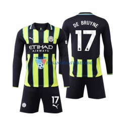 Manchester City dla Dzieci Kevin De Bruyne 17 Koszulka Wyjazdowy 2024-2025 Długie Rękawy