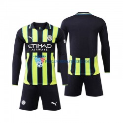 Manchester City dla Dzieci Koszulka Wyjazdowy 2024-2025 Długie Rękawy