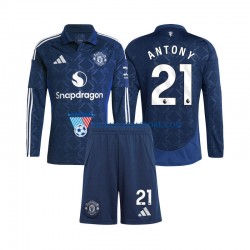 Manchester United dla Dzieci Antony 21 Koszulka Domowy 2024-2025 Długie Rękawy