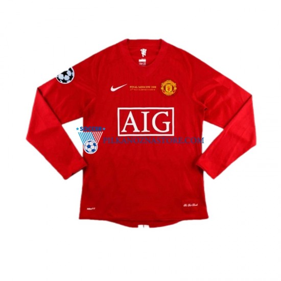 Manchester United Cristiano Ronaldo 7 Champion League 2007 Retro Koszulka Męska Domowy Długie Rękawy