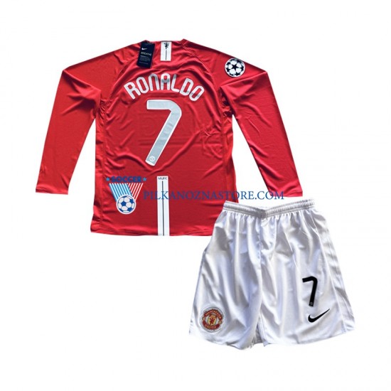 Manchester United dla Dzieci Cristiano Ronaldo 7 Champion League 2007 Retro Koszulka Domowy Długie Rękawy