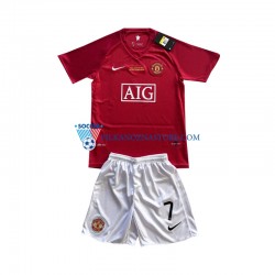 Manchester United dla Dzieci Cristiano Ronaldo 7 Champion League 2007 Retro Koszulka Domowy Krótkie Rękawy