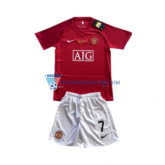 Manchester United dla Dzieci Cristiano Ronaldo 7 Champion League 2007 Retro Koszulka Domowy Krótkie Rękawy