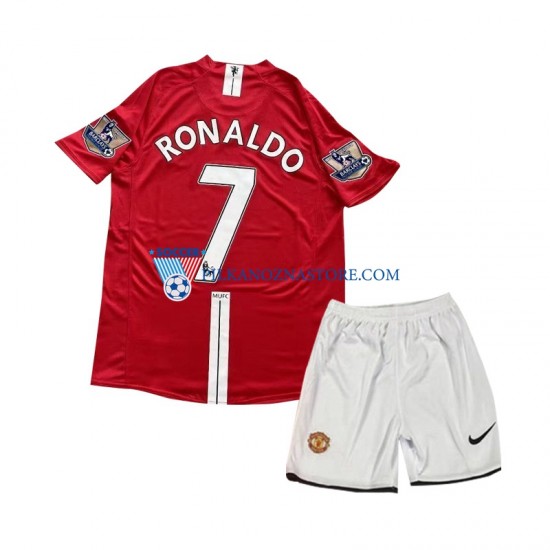 Manchester United dla Dzieci Cristiano Ronaldo 7 2007 Retro Koszulka Domowy Krótkie Rękawy